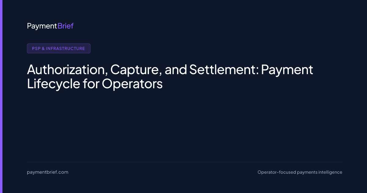 Authorization vs Capture vs Settlement — PaymentBrief