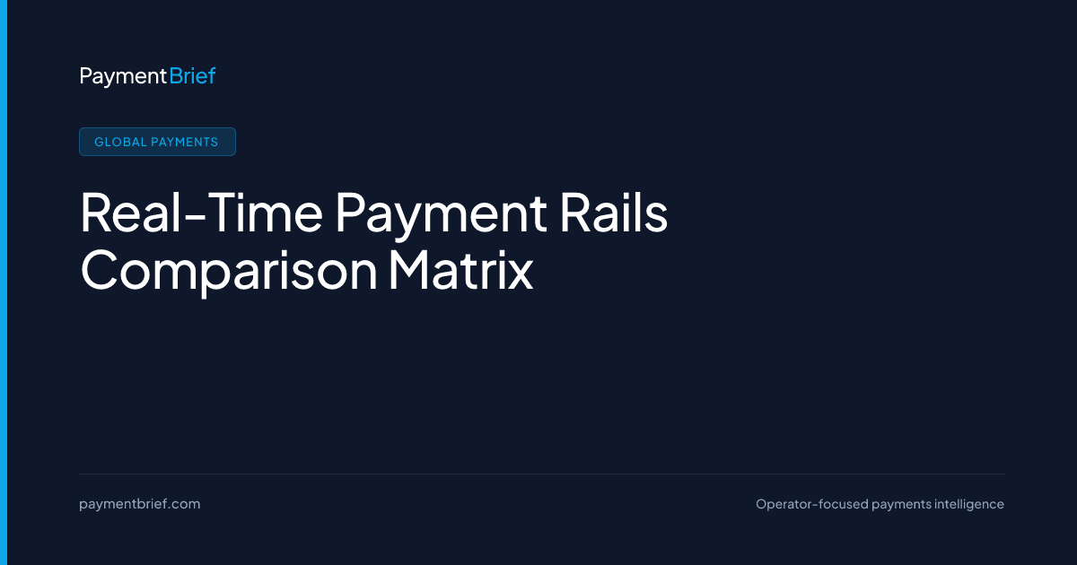 Real-Time Payment Rails Comparison Matrix — PaymentBrief